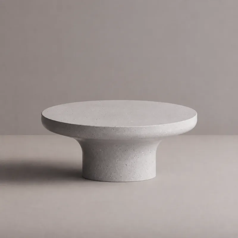 Tavolino Rotondo con Base Scultorea in Terrazzo - Mobili da Esterno di Lusso di Luxury Group International