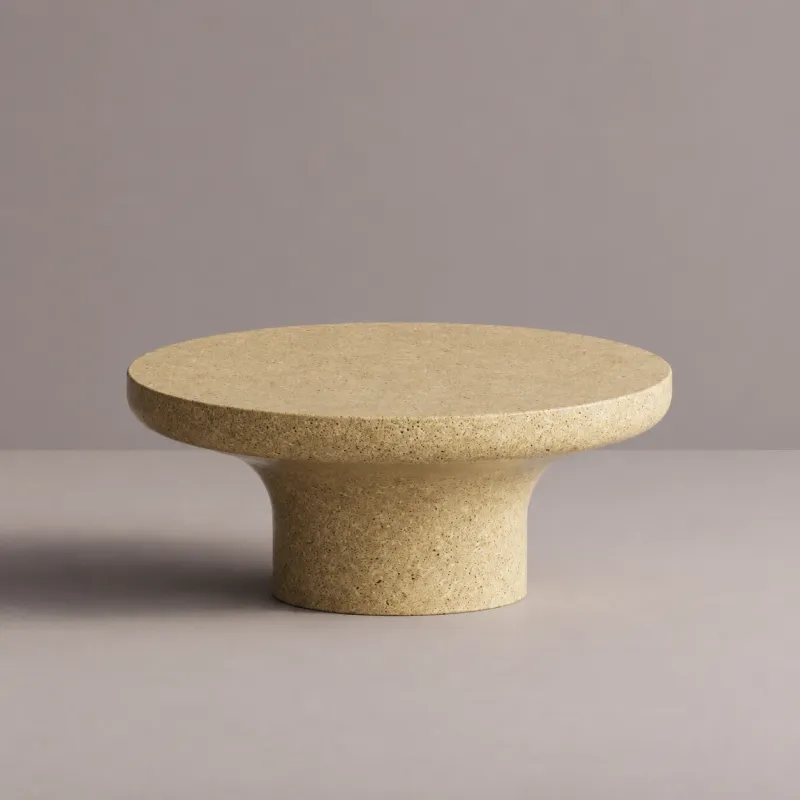 Tavolino Rotondo con Base Scultorea in Terrazzo - Mobili da Esterno di Lusso di Luxury Group International