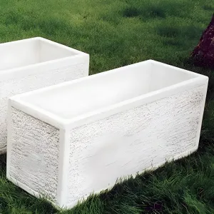 Luxury Rectangular Garden Planter with Framed Textured Panels - Luxury Planters Detail View by Luxury Group International