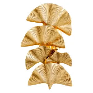 Luxury Gold Ginkgo Leaf Wall Sconce with Artistic Design for Elegant Interiors by Luxury Group International