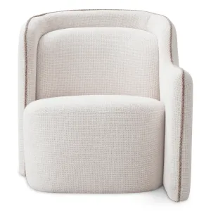 Luxury Neutral Upholstered Armchair with Curved Wraparound Back - Luxury Hotel Furniture by Luxury Group International
