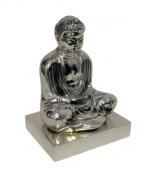 Luxury Meditating Buddha Bronze Sculpture in Golden & Silver Finish by Luxury Group International
