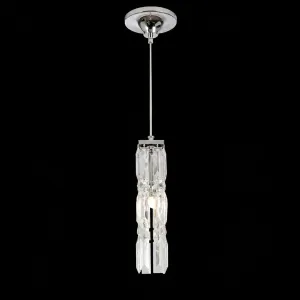 Luxury Crystal Pendant Light in Chrome Finish - Modern Faceted Crystal Lamp by Luxury Group International