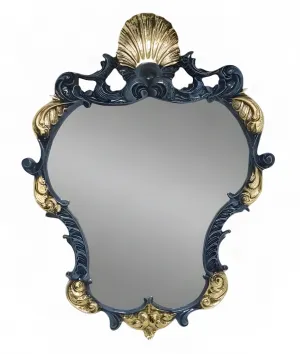 Baroque Luxury Bronze Cartouche Wall Mirror with Scallop Shell Crest - Baroque Mirrors Front View by Luxury Group International