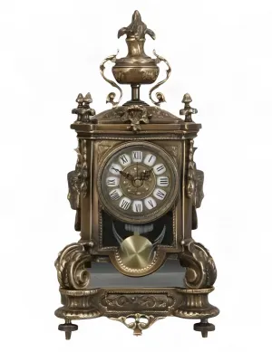 Barocke Luxus-Bronze-Tischuhr mit Urnenaufsatz und Pendel von Luxury Group International
