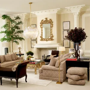 Sgabello Imbottito Beige con Motivo a Cuscini Sovrapposti - Mobili di Lusso per Hotel Vista lifestyle di Luxury Group International