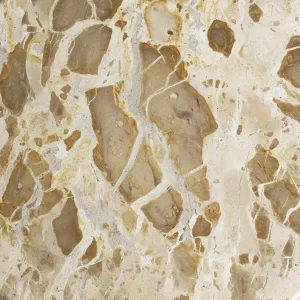 Tavolino rotondo in marmo beige con base a piedistallo conico - Arredamento per hotel di lusso Vista dettaglio di Luxury Group International