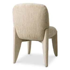 Beige Textured Fabric Modern Luxury Upholstered Dining Chair Back View by Luxury Group International