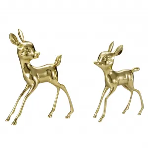 Luxus-Paar Rehkitz-Bronze-Skulpturen in Gold-, Antik- & Oxidiertem Finish von Luxury Group International