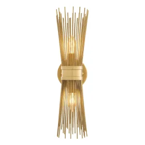 Applique Murale Cage à Tiges Dorée de Luxe – Luminaire Mural Moderne à Double Source Lumineuse par Luxury Group International