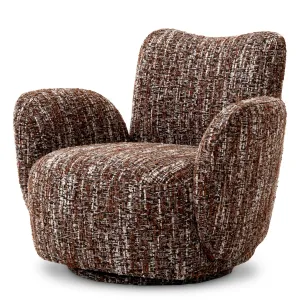 Luxury Brown Textured Upholstered Armchair with Curved Arms - Luxury Armchair by Luxury Group International