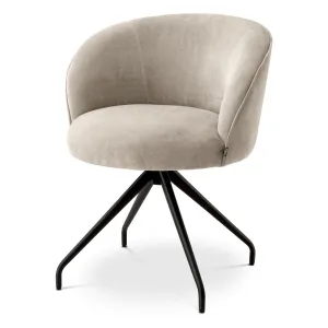 Cream Fabric Lounge Armchair with Curved Backrest and Black Metal Base - Luxury Hotel Furniture Front View by Luxury Group International