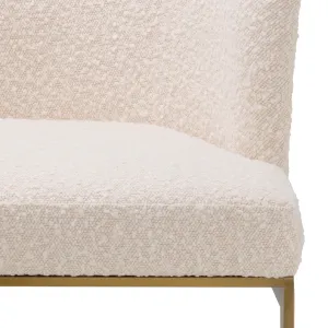 Fauteuil Crème avec Revêtement Bouclé et Structure Métallique Dorée - Mobilier de Luxe pour Hôtels Vue détaillée par Luxury Group International