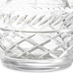 Bol décoratif en cristal avec motif en verre taillé et couvercle raffiné - Mobilier d'hôtel de luxe Vue détaillée par Luxury Group International
