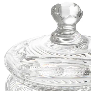 Bol décoratif en cristal avec motif en verre taillé et couvercle raffiné - Mobilier d'hôtel de luxe Vue détaillée par Luxury Group International