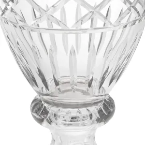 Jarrón de cristal con diseño de cristal tallado y elegantes detalles decorativos - Jarrón de flores de lujo Vista detalle por Luxury Group International