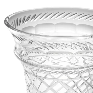 Jarrón de cristal con diseño de cristal tallado y elegantes detalles decorativos - Jarrón de flores de lujo Vista detalle por Luxury Group International
