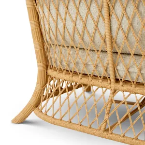 Luxury Faux Rattan Outdoor Sofa with Arden Natural Cushions 180 cm Detail View by Luxury Group International