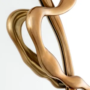 Miroir Mural Rond Design avec Cadre Organique Doré Artistique - Mobilier d'Hôtel de Luxe Vue détaillée par Luxury Group International