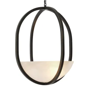 Lampada da Soffitto Circolare Moderna di Lusso – Elegante Struttura in Metallo con Paralume a Ciotola in Vetro Satinato di Luxury Group International