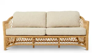 Luxury Faux Rattan Outdoor Sofa with Arden Natural Cushions 180 cm Top View by Luxury Group International