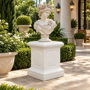 Luxus-Gartenpodest mit gerahmten Paneelen und gestufter Basis – Gartendekoration Lifestyle-Ansicht von Luxury Group International