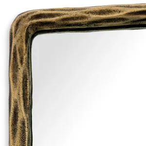 Full Length Rectangular Mirror with Antique Golden Textured Frame - Luxury Hotel Furniture Detail View by Luxury Group International
