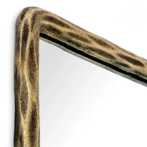 Full Length Rectangular Mirror with Antique Golden Textured Frame - Luxury Hotel Furniture Detail View by Luxury Group International
