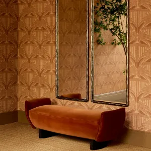 Full Length Rectangular Mirror with Antique Golden Textured Frame - Luxury Hotel Furniture Lifestyle View by Luxury Group International