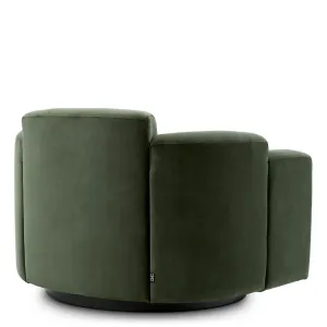 Fauteuil « Green Velvet » avec assise profonde et accoudoirs arrondis - Mobilier d'hôtel de luxe Vue de dos par Luxury Group International