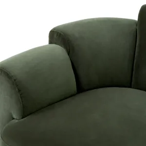 Fauteuil « Green Velvet » avec assise profonde et accoudoirs arrondis - Mobilier d'hôtel de luxe Vue détaillée par Luxury Group International