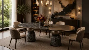 Heritage Under the Open Sky: Vintage Dining Tables for Elegant Garden Living