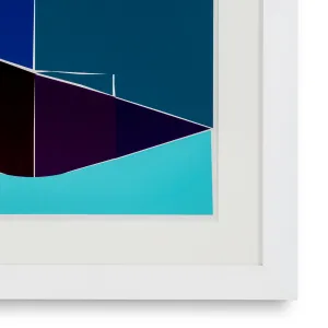 Luxury Abstract Silkscreen Wall Art Print in White Frame 112 cm Bottom View by Luxury Group International