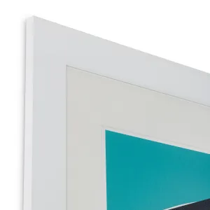 Luxury Abstract Silkscreen Wall Art Print in White Frame 112 cm Top View by Luxury Group International