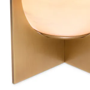 Lampe de Table Globe en Albâtre de Luxe – Éclairage Design Moderne Doré Vue détaillée par Luxury Group International