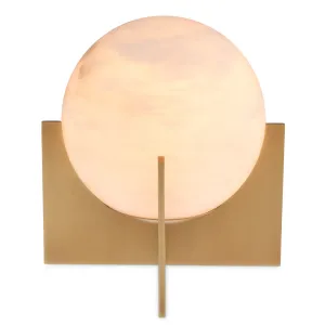 Lampe de Table Globe en Albâtre de Luxe – Éclairage Design Moderne Doré Vue de côté par Luxury Group International
