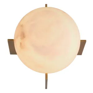 Lampe de Table Globe en Albâtre de Luxe – Éclairage Design Moderne Doré Vue de dessus par Luxury Group International