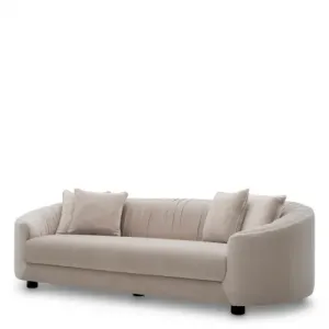 Luxus Amaro Creme Schwarze Füße Sofa Vorderansicht von Luxury Group International