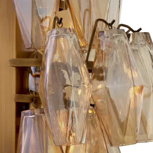 Luxury Amber Rectangular Crystal Wall Sconce with Gold Accents for Elegant Interiors Detail View by Luxury Group International