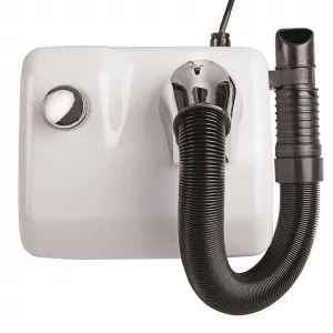 Luxury Anti-Vandal Stainless Steel Hotel Hair Dryer with Flexible Hose Front View by Luxury Group International