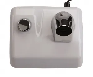 Luxury Anti-Vandal Stainless Steel Hotel Hair Dryer with High-Power Push Button Control Front View by Luxury Group International