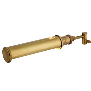 Luxury Antique Brass Adjustable Task Floor Lamp with Directional Light Detail View by Luxury Group International