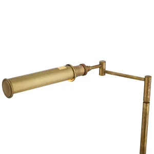Luxury Antique Brass Adjustable Task Floor Lamp with Directional Light Detail View by Luxury Group International