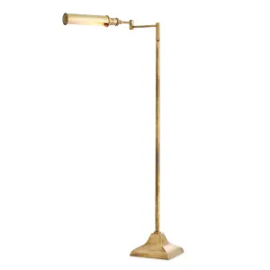 Luxury Antique Brass Adjustable Task Floor Lamp with Directional Light by Luxury Group International