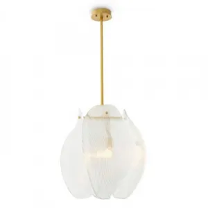 Luxury Antique Brass Finish Clear Glass Chandelier Front View by Luxury Group International