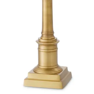 Luxus Tischlampe aus antikem Messing mit klassischem Säulenfuß – Luxus Hotelmöbel Detailansicht von Luxury Group International