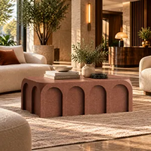 Modern Stone Coffee Table with Sculptural Arch Design for Modern Interiors - Luxury Hotel Furniture Lifestyle View by Luxury Group International