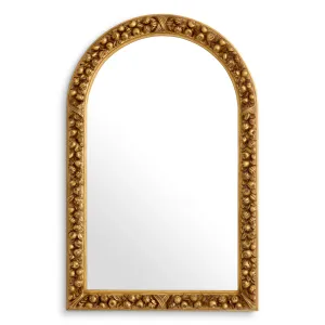 Specchio da parete di lusso ad arco con cornice dorata decorata - Arredamento per hotel di lusso Vista frontale di Luxury Group International
