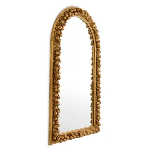 Specchio da parete di lusso ad arco con cornice dorata decorata - Arredamento per hotel di lusso Vista laterale di Luxury Group International