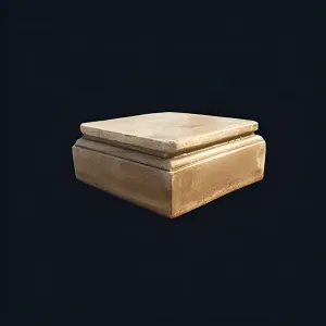 Luxus Architektonischer Gartenpodest mit Vorspringender Quadratischer Oberseite und Gestufter Basis – Gartendekoration Vorderansicht von Luxury Group International